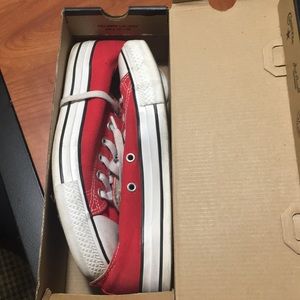 Red and white converses